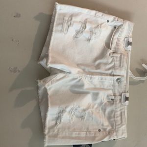 White denim shorts